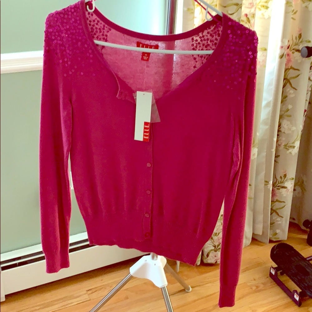 Pink sweater with sequin detail